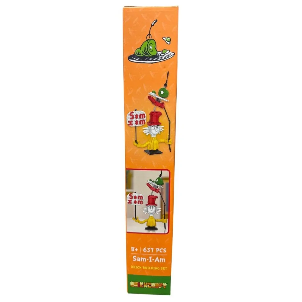 Dr Seuss Green Eggs And Ham Sam-I-Am Brick Building Set 637 Pcs 17 Inches Tall